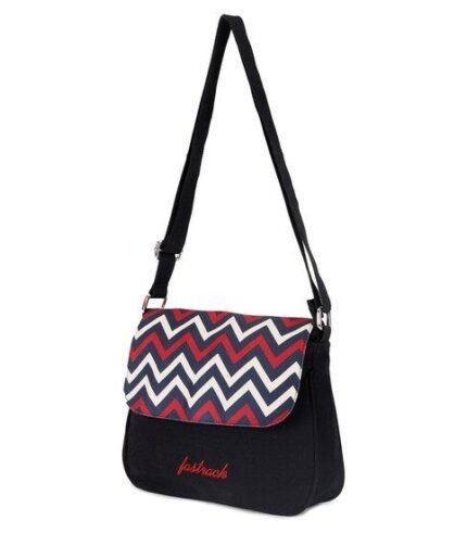 Fastrack-Black-Canvas-Sling Bag-A0555