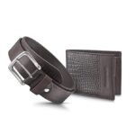 Fastrack Combo Belt & Wallet Brown